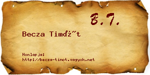 Becza Timót névjegykártya